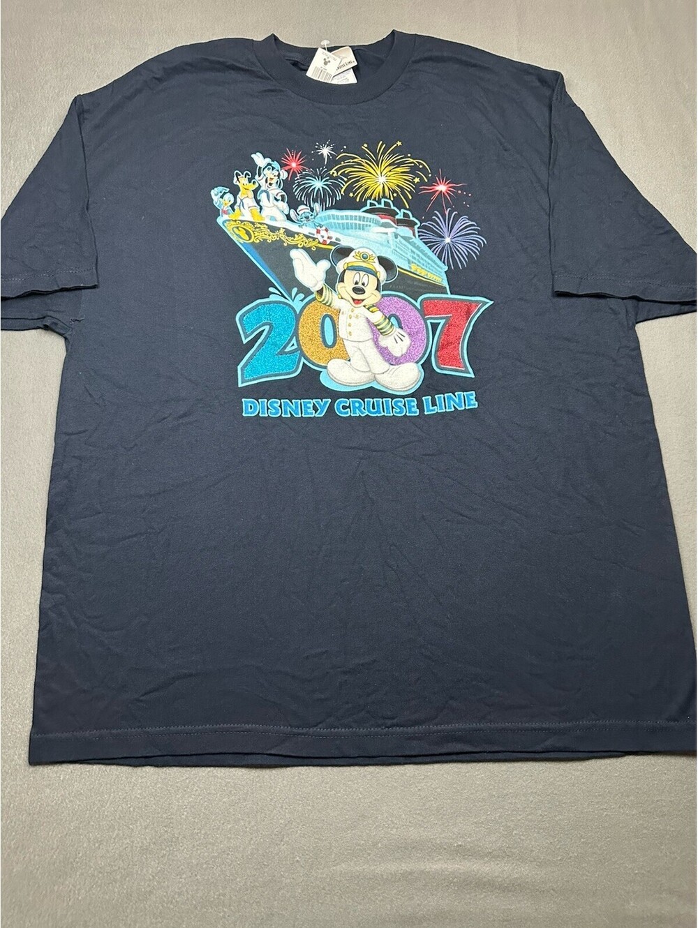 Y2K NWT Disney Cruise Line 2007 T Shirt 2XL Dark Blue Vintage USA